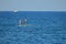 A SUP Race Paddling A Surf Board standing Up In Gran Alacant