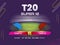 Super 12 T20 Cricket Match Between Team A VS B With Attire Helmets On Purple Stadium