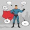 Super Action Hero Stand Vector Illustration