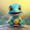 Super Adorable Pixar-Style Rendered Small Turtle. Generative AI