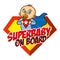 Super baby on board Superhero logo