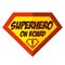 Super baby on board Superhero logo