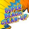 Super Beach Clean-up - Comic book style words.