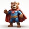 Super Bear: A Groovy And Detailed 3d Superhero Character