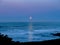 Super Blood moon rising above the Pacific ocean off the California coast.