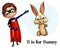 Super boy pointing Bunny