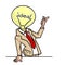 Super brilliant idea businessman lamp character cartoon