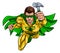 Super Carpenter Handyman Superhero Holding Hammer