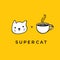 Super cat vector logo. Cat icon. Cat emblem.