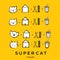 Super cat vector logo. Cat icon. Cat emblem.