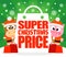 Super Christmas Price card with bull and pig
