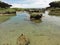 Super clear water in the bay of Pacific ocean