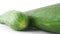 super close-up, in detail. fresh cucumber on white background