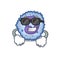 Super cool basophil cell character wearing black glasses