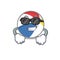 Super cool beach ball character wearing black glasses