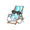 Super cool beach chair character cartoon
