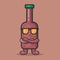Super cool beer bottle character mascot isolated cartoon in flat style