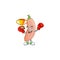 Super cool Boxing winner banana squash in mascot cartoon style