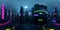 super cool cyberpunk city street 360 degree HDRI
