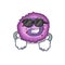 Super cool eosinophil cell character wearing black glasses