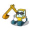Super cool excavator character cartoon style