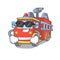Super cool fire truck character cartoon