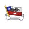 Super cool flag chile isolated with the cartoon