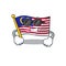 Super cool flag malaysia cartoon isolated with character