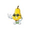 Super cool fruit pear character with mascot cartoon cute
