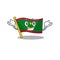 Super Cool Grinning flag mauritania mascot cartoon style