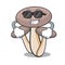 Super cool honey agaric mushroom character cartoon