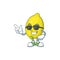 Super cool lemon character with design cartoon mascot