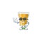 Super cool mug of beer cartoon drawing style wearing black glasses