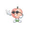 Super cool peach character mascot for cute emoticon