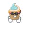 Super cool rainbow cupcake character wearing black glasses