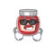 Super cool raspberry jam character wearing black glasses
