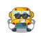 Super cool school bus character cartoon