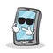 Super cool smartphone cartoon character