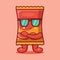 Super cool snack chip character mascot isolated cartoon in flat style