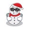 Super cool snowman character cartoon style