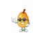 Super cool sweet fragrant pear cartoon on white background