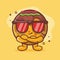 Super cool takoyaki food character mascot isolated cartoon in flat style