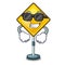 Super cool warning attention sign shaped character exclamation