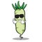 Super cool white radish cartoon character