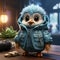 Super Cute 3d Cartoon Blue Bird In Unreal Engine 5 Style