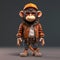 Super Cute 3d Cartoon Monkey In Urban Clothes