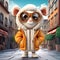 Super Cute 3d Cartoon Mouse In Urban Clothes - Bryce 3d Style