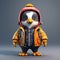 Super Cute 3d Cartoon Penguin In Urban Clothes