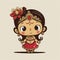 A super cute baby Hindu Goddes Lord Laxmi. on simple background generative AI