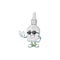 Super cute bottle with pipette cartoon character wearing black glasses